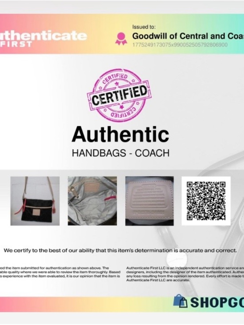 Coach Black Crossbody Bag with Pink Trim and Strap Accents - Picture 10 of 10